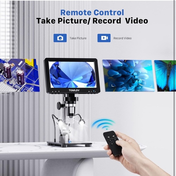 TOMLOV DM9 Pro 7" HDMI Digital Microscope 1200X with IPS Screen, 1080P 16MP Coin - Picture 5 of 7